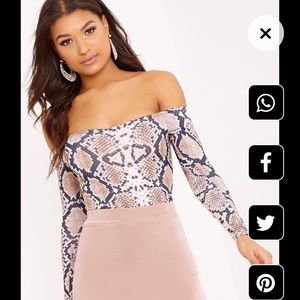 Prettylittething snake print bodysuit